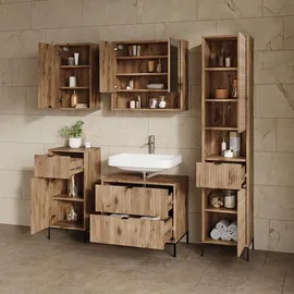 livinity® Waschbeckenunterschrank 2 Auszüge 70 x 63 x 45,1 cm Braun