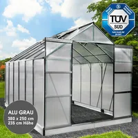 Brast Aluminium-Gewächshaus 380x250x235 anthrazit