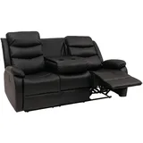 MCW Kinosessel O62 Kunstleder 75 x 100 x 90 cm Schwarz mit Liegefunktion
