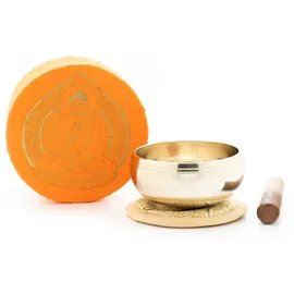 Klangschalen-Center Klangschalen-Set in orangefarbiger Box m. Buddha-Aufdruck