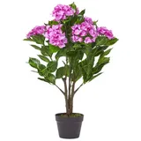 Homescapes Kunstpflanze Lila Hortensie im Topf, 85 cm