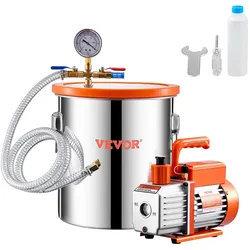 VEVOR 3,5CFM Vakuumpumpe mit 18,93L Vakuumkammer Unterdruckpumpe Vacuum Pump Kit