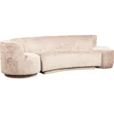 Woood Sofa Combi-Popular aus Chenille-Stoff, modernes Set mit Sessel Farbe Natur, 4–5 Sitzplätze
