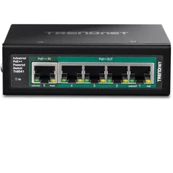TRENDnet TI-B541 5-Port DIN-Rail Switch, PoE++ Powered mit PoE Pass-Through