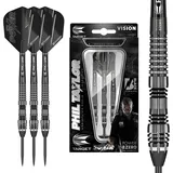 Target Darts Phil Taylor Power 8-Zero 4 Schwarze Steeldart-Darts, Dart-Set aus 80% Tungsten, P8Z4, 25G | Darts in Spielerausführung mit festen Spitzen | Inklusive schwarzem Dart-Etui