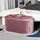 Homcom Sitzbank Polsterbank mit Stauraum Truhenbank für Wohnzimmer französische Stil Samt Rosa 81 x 40 x 41 cm