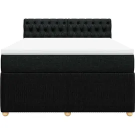vidaXL Boxspringbett mit Matratze Schwarz 140x200 cm Stoff