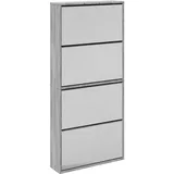 vidaXL Schuhschrank mit Spiegel 63 x 134 x 17 cm grau / grau