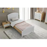Xlmoebel Schlafzimmer-Set 3-teiliges Ensemble mit Bett, Nachttisch und Kommode für das, (3tlg. Set (Bett + Nachttisch + Kommode), Hergestellt in Europa weiß