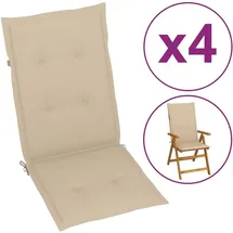 vidaXL Hochlehner Auflage 120 x 50 x 3 cm beige 4 St.