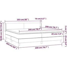 vidaXL Boxspringbett 200 x 200 cm Weiß