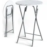 CASARIA Stehtisch Bartisch Ø 60 x 110 cm Weiß