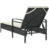 vidaXL Sonnenliege 63 x 200 x 81 cm Schwarz