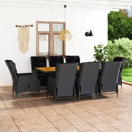 vidaXL Garten-Essgruppe 9-tlg. Dunkelgrau