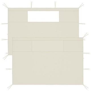 vidaXL Pavillon-Seitenwände mit Fenstern 2 Stk. Creme