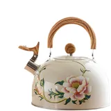 Blumen Tee Wasserkocher Pfeife - 3 Liter Edelstahl | Retro Flötenkessel Flötenkessel Floral Design Wasserkocher Home Küche Zubehör Hochzeit Tee Kaffee A