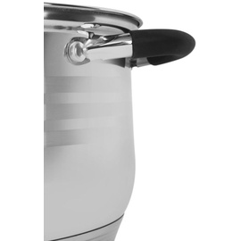 Edenberg Modernes 6-teiliges Topfset, Edelstahl, Kochtopf Set | induktions Töpfe Set, Töpfe Induktion | Kochgeschirr Set, Topfset induktionsgeeignet - Silber