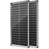 200 Watt Solarpanel, 100 Watt Solarpanel 2er-Set, Monokristalline Hochleistungs-Solarmodule, Aluminium-Rahmen, 12V/24V PV-Modul für Balkon, Wohnmobil, Garten, Boot