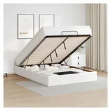 vidaXL Ottoman-Bett mit Matratze Weiß 140x200 cm Kunstleder