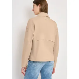 Cecil CECIL, Damen, Gr. XXL (46), beige (crispy camel), Web, Obermaterial: 100% Baumwolle. Futter: 100% Polyester, unifarben, lässig geschnitten hüftlang, V-Ausschnitt, Jacken Outdoorjacke, mit Reverskragen