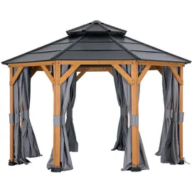 Sunjoy Vorhang für Zedernholz Gazebo 395 cm x 395 cm
