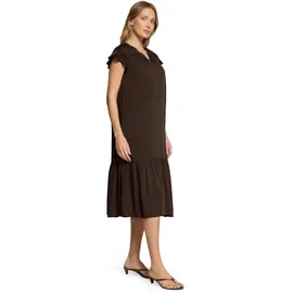 Cartoon Druckkleid Midi Dunkelbraun 40