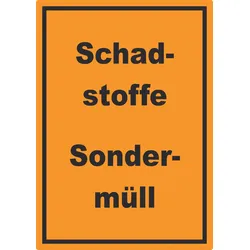 Schadstoffe Sondermüll Mülltrennung Aufkleber mit Text A6 (105x148mm)