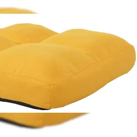 Mendler Bodensessel HWC-N45, Schlafsessel Klappsessel Funktionssessel, Schlaffunktion faltbar Stahlrahmen Samt ~ gelb