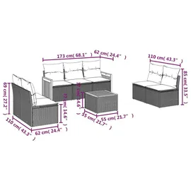 vidaXL Gartensofa-Set 8-tlg. schwarz