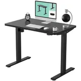 FLEXISPOT Schreibtisch Basic-Series (mit einteiligen Tischplatten), Elektrisch höhenverstellbarer Schreibtisch, 2- Fach-Teleskop schwarz 120 cm x 80 cm