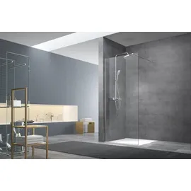 Swiss Aqua Technologies Walk-In Duschtrennwand 90 x 200 cm Schwarz/Türkis Sicherheitsglas