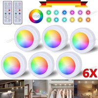 6x RGB LED Unterbauleuchte Vitrinenbeleuchtung Schrankleuchten mit Fernbedienung