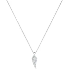 Elli Halskette Damen Flügel Anhänger Boho mit Kristalle Weiß Silber