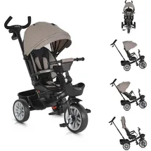 Byox Space 3 in 1 Dreirad Getränkehalter, Korb, Schiebegriff, EVA-Räder beige