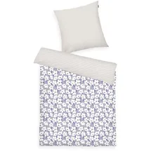 Herding TOM TAILOR Renforcé-Bettwäsche, 80x80 + 155x220 cm, 100% Baumwolle/Renforcé, mit Wendemotiv und farbigem Reißverschluss, FRESH FLOWERS Lila, Weiß (Soft Lilac & Off White)