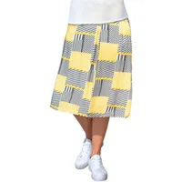 GOLDNER Druckrock Damen Gelb/Grau 44
