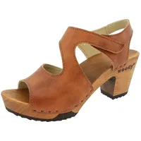 woody Damen Hannah Clog Sandalette, Safor Braun, 37 EU