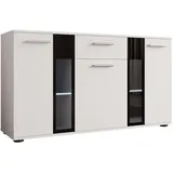 Mirjan24 Kommode, Weiß, Holzwerkstoff, 1 Schubladen, Rechteckig, 141x80x41 cm, Wohnzimmer, Kommoden & Sideboards, Kommoden