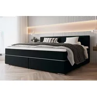 99rooms Phönix Familienbett Boxspringbett 240×200 cm Webstoff MALMO_NEW Schwarz