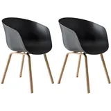 SalesFever Schalenstuhl Set Grau|Schwarz|Weiß