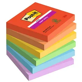 Post-it Post-it® Super Sticky Playful Haftnotizen extrastark farbsortiert, 6 Blöcke