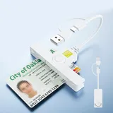 USB C + USB-A 2 in 1 Elektronischer CAC Kartenleser Militär SIM Chipkartenleser, Mini Faltbar DOD Military Kartenleser USB Smart Card Reader für CAC SIM Smartcard Leser ISO 7816 Klasse A,B,C,Weiß
