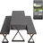 Spetebo Bankauflage 240 x 70 x 25 cm anthrazit 3-tlg.