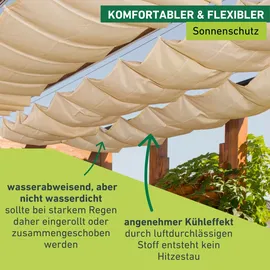 WINDHAGER Sonnensegel für Seilspanntechnik, 420 x 140 cm, Sand,