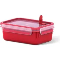 Emsa Frischhaltedose Clip & Micro rot 13,5 x 7,0 x 19,5 cm 1 l mit 2 Einsätzen