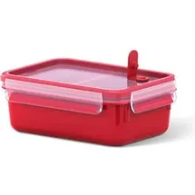 Emsa Frischhaltedose Clip & Micro rot 13,5 x 7,0 x 19,5 cm 1 l mit 2 Einsätzen