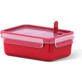 Emsa Frischhaltedose Clip & Micro rot 13,5 x 7,0 x 19,5 cm 1 l mit 2 Einsätzen