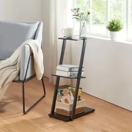 [en.casa] Rollag Standregal 72 x 40 x 25 cm Schwarz