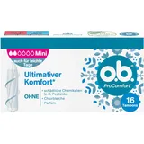 o.b. ProComfort Mini, Tampons für leichte bis mittlere Tage mit Dynamic Fit Technologie & SilkTouch Oberfläche, für ultimativen Komfort* & zuverlässigen Schutz (6 x 16 Stück)