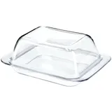 Kadax Butterdose aus Kunststoff, klare Butterschale mit Deckel und Griff, Butterbehälter, Butterschatz, spülmaschinenfest Transparent, Glas, 12.5x7x18.5 cm, Küchenzubehör, Vorratsbehälter, Butterdosen